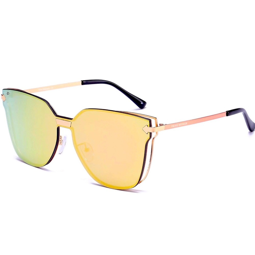 PRIVÉ REVAUX Gold Mirrored Sunglasses​